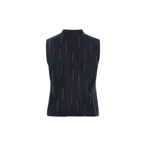 Airy linen beaded waistcoat, black, BITTE KAI RAND