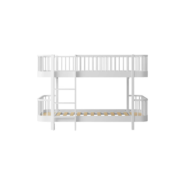 Wood Original Low Bunk Bed 90x200 cm, white, Oliver Furniture