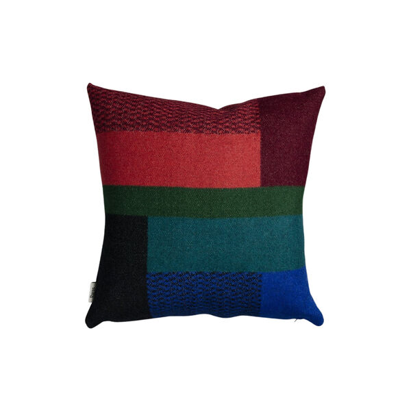 Mikkel Kissen, rot/blau/gr&uuml;n, R&oslash;ros Tweed