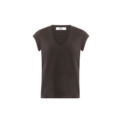 CC Heart Basic T-Shirt mit V-Ausschnitt, black, Coster Copenhagen