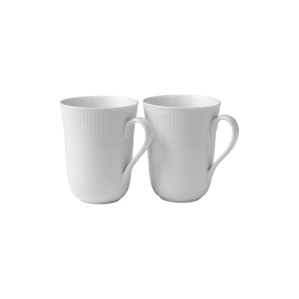 Weiß Gerippt Becher, 33 cl, 2 Stk., Royal Copenhagen