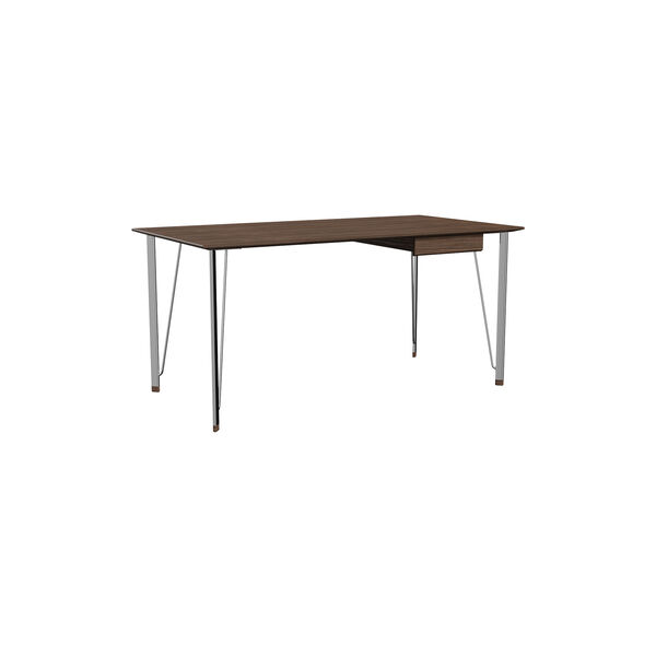 FH3605™ Writing Desk with Drawer, walnut/chrome, Fritz Hansen