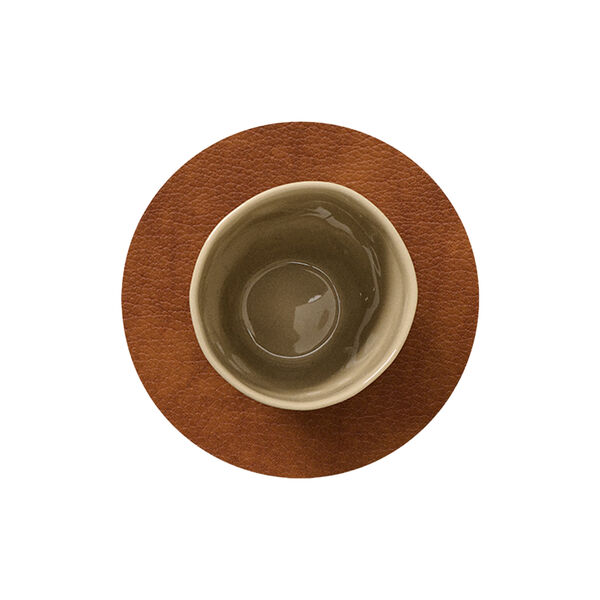 Bull glass mat Circle, cognac, LIND DNA