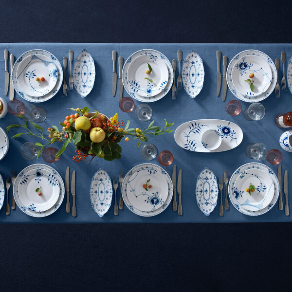 Musselmalet Halbspitze Platte, 24,5 cm, Royal Copenhagen