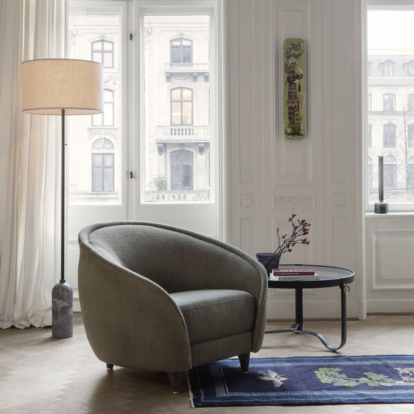 Adnet runder Couchtisch, schwarz, GUBI