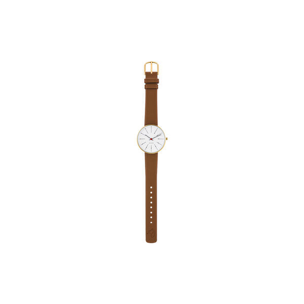 Bankers Wrist Watch, white/gold/brown, Arne Jacobsen Watches