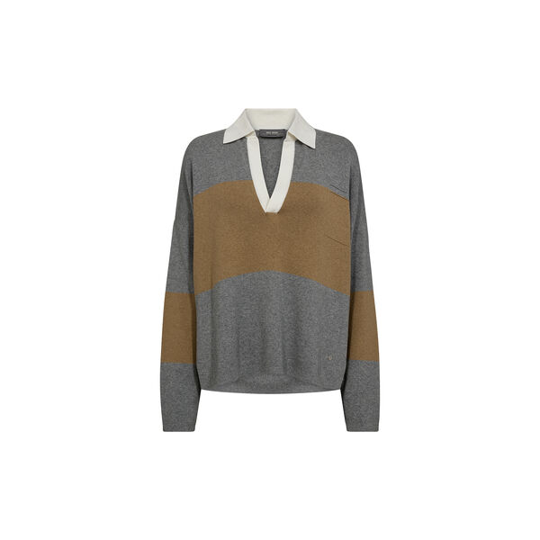 MMWylie Tani Bold Stripe Knit, true camel, MOS MOSH