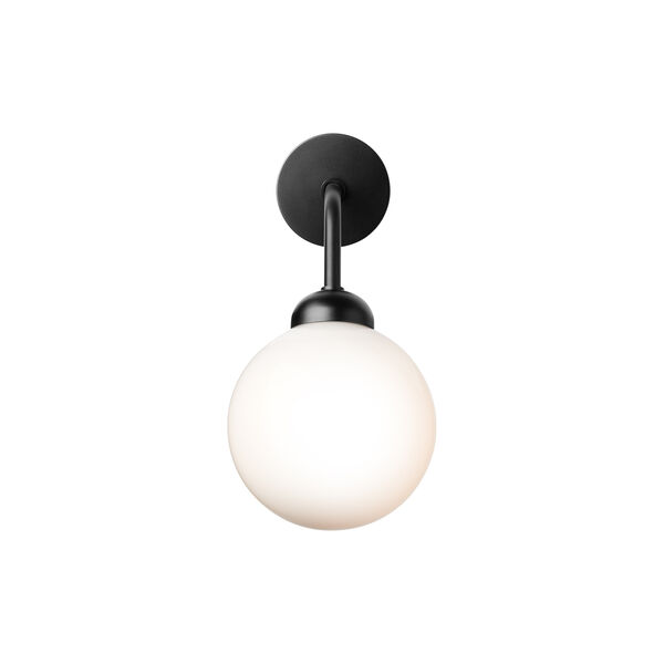 Apiales Hard-wired Wall Lamp, satin black/opal, Nuura
