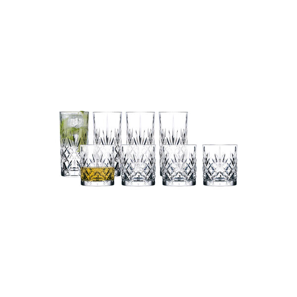 Melodia Whisky glass/Highball 8 parts Melodia Whisky glass/Highball 8 parts, Lyngby Glas