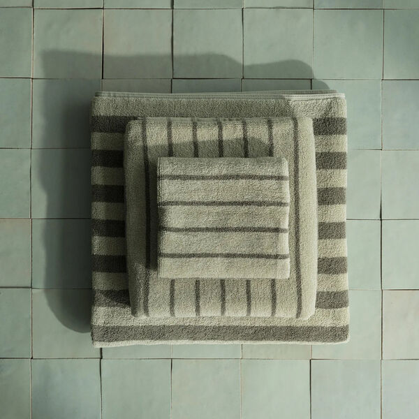 ARTO Hand towel towel thin stripes, desert sage/agave green, Blomus