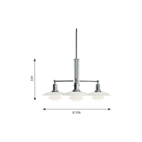 PH 2/1 Kronleuchter, chrom PH 2/1 Kronleuchter, chrom, Louis Poulsen