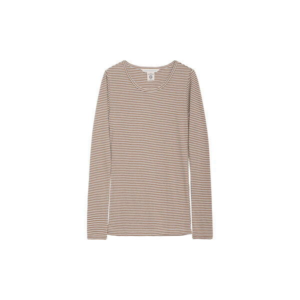 Slim Tee Stripe, almond/offwhite, Serendipity