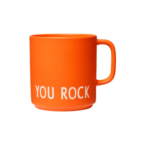 YOU ROCK Favourite cup with handle, orange, Design Letters