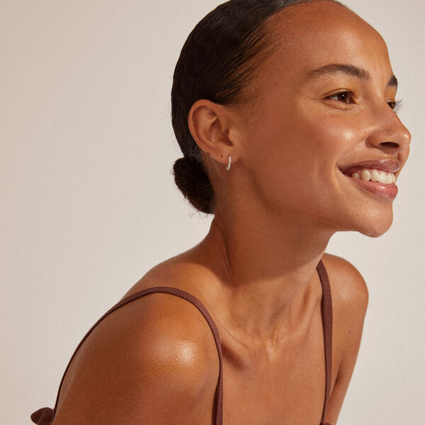 EBNA small crystal hoops, silver-plated, Pilgrim