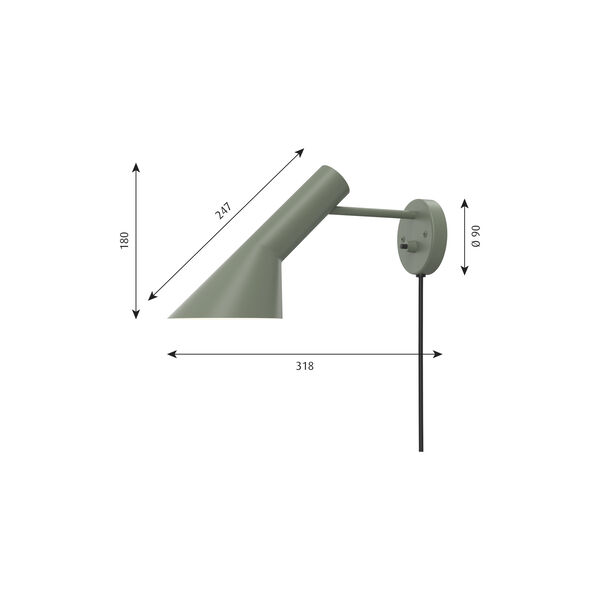 AJ Wall Lamp, pale petroleum, Louis Poulsen