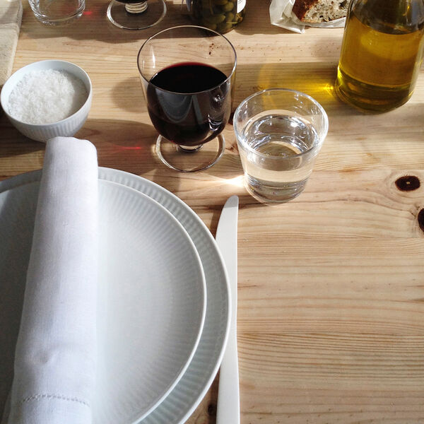 Weiß gerippt Coupe-Teller Ø 27 cm, Royal Copenhagen