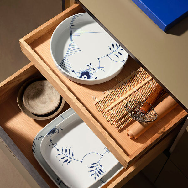 Blau Mega Gerippt ofenfeste Auflaufform 27 cm, Royal Copenhagen