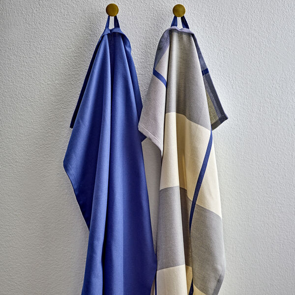 Blocks Tea Towel, royal blue, Södahl