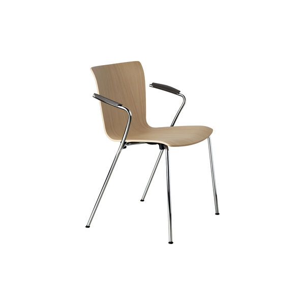 Vico Duo&trade; VM111 Esszimmerstuhl, lackierte Eiche/chrom, Fritz Hansen