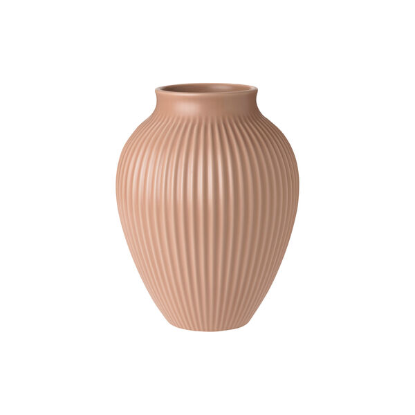 Knabstrup vase ripple, mat dusty rose, Knabstrup Keramik