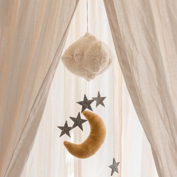 Moon & Stars Baby Mobile, beige, Sebra