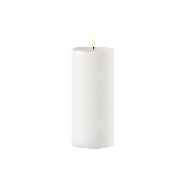 LED Outdoor Pillar Candle 20 cm, white, Uyuni Lighting