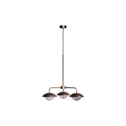 Grace 3 Chandelier, bronze, Rubn