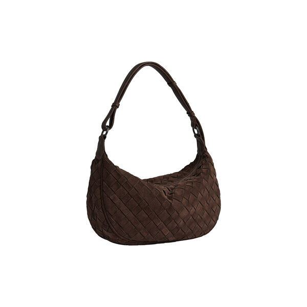 MuseMBG Tasche aus Wildleder mit Flechtmuster, dark brown, Markberg