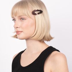 Wavy Bow Clip, brown, SUI AVA