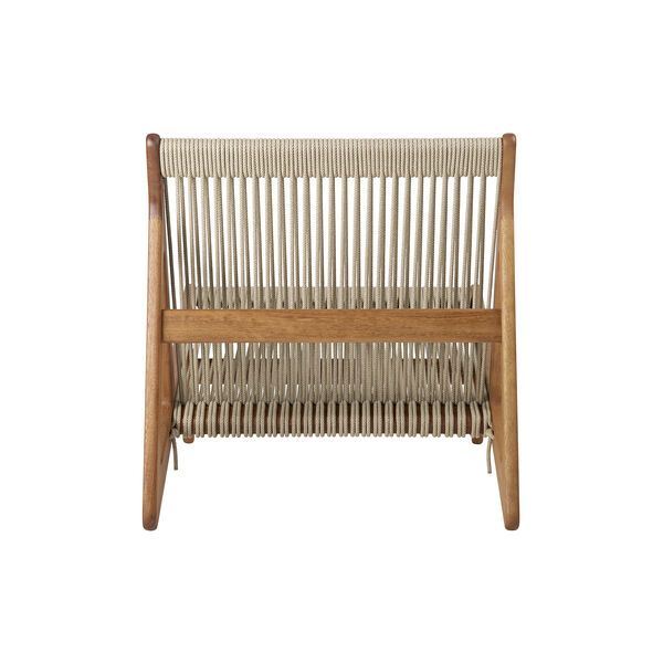 MR01 Outdoor Initial Lounge Chair, ge&ouml;ltes Iroko/Sunfire Melange Beige/Sand, GUBI