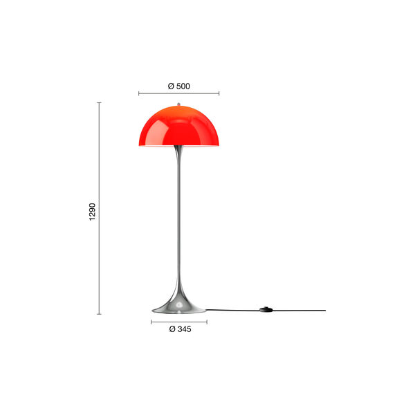 Panthella | Original | Opal Red | Floor Lamp, Louis Poulsen