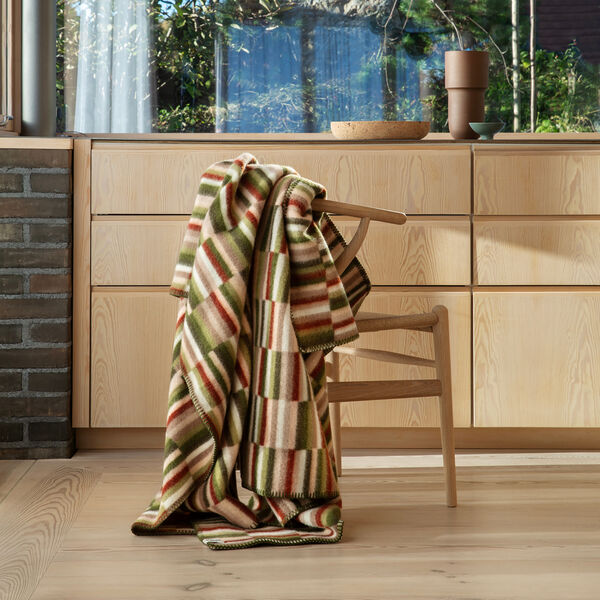 IDA Throw, olive burgundy, R&oslash;ros Tweed