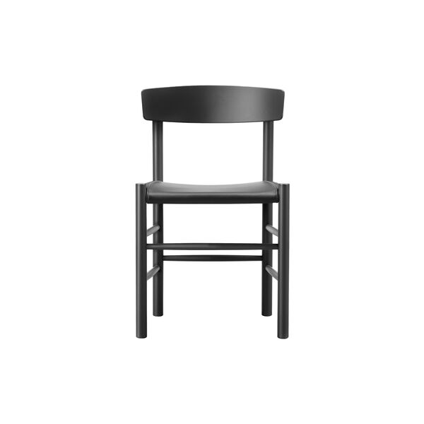 J39 Mogensen sitzgepolsterter Stuhl, schwarz lackierte Buche/Omni 301 black, Fredericia Furniture