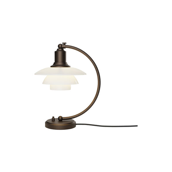 PH 2/2 Luna Table Lamp, aged brass/opal glass, Louis Poulsen