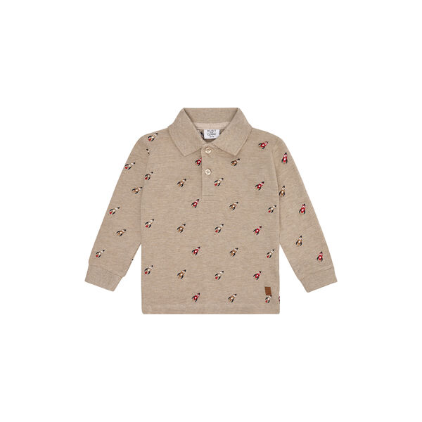 HCStevie Space Embroidery Polo, biscuit, Hust & Claire