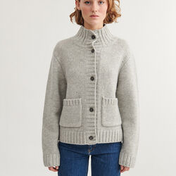 Blanche Cardigan, grey mel., Basic Apparel