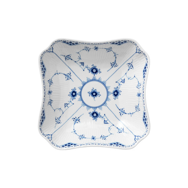 Musselmalet Halbspitze quadratische Schale 180 cl, Royal Copenhagen