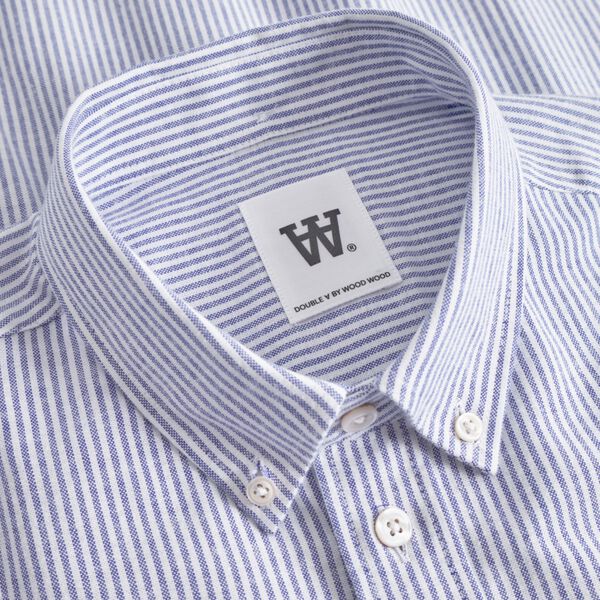 WWAdam Shirt, blue/white stripe, Wood Wood