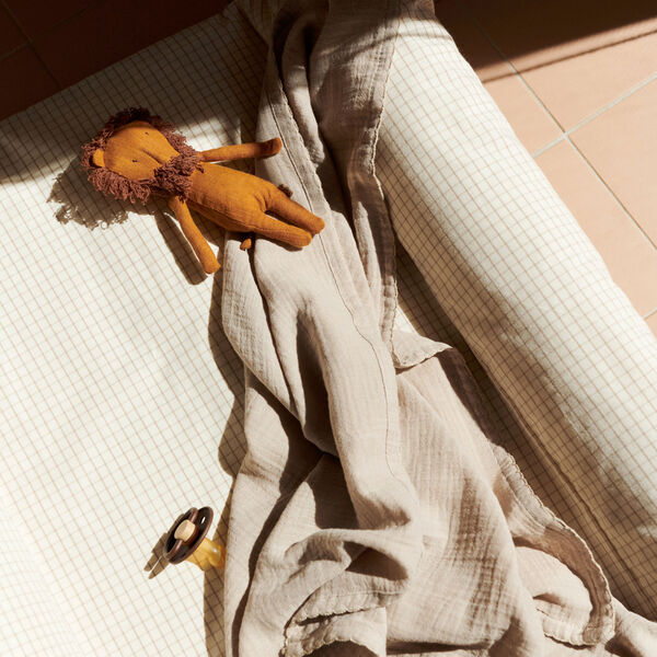 Dove Changing Cushion, mini check, Dear April