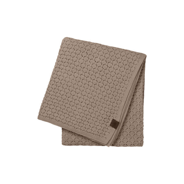 Knitted Plaid Square, khaki, By LOHN