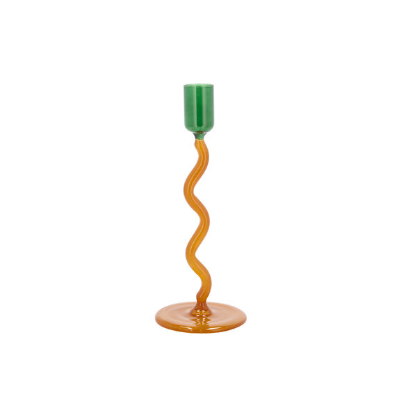 Styles Glas-Kerzenhalter, gr&uuml;n/bernstein, Villa Collection