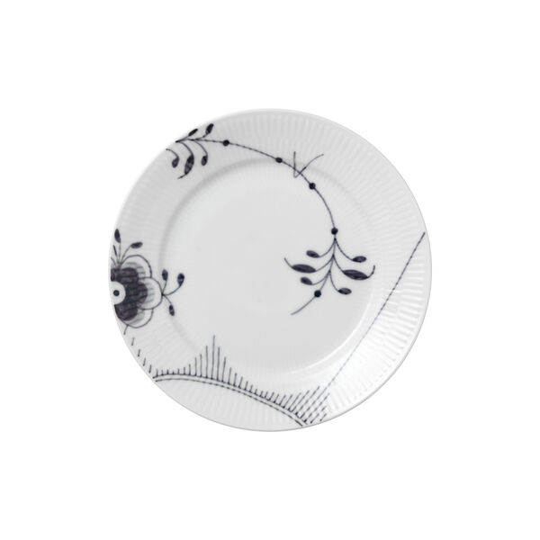 Mega Schwarz Gerippt Teller, 22 cm, Royal Copenhagen