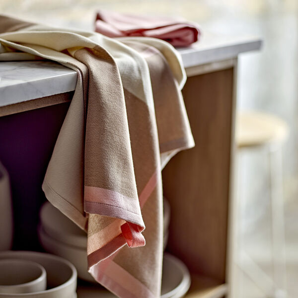 Blocks Tea Towel, rose, S&ouml;dahl