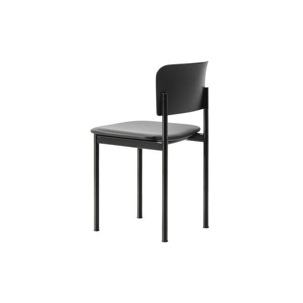 Plan Stuhl mit gepolsterter Sitzfl&auml;che, black lacquered ash/Omni 301, Fredericia Furniture