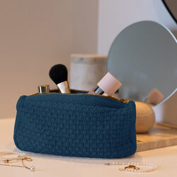 Knitted Clutch Petra, dark blue melange, By LOHN