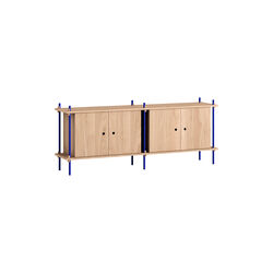 Shelving Sideboard, oak/deep blue, MOEBE