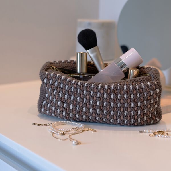 Knitted Clutch Multi, brown-beige_sugar Knitted Clutch Multi, brown-beige_sugar, By LOHN