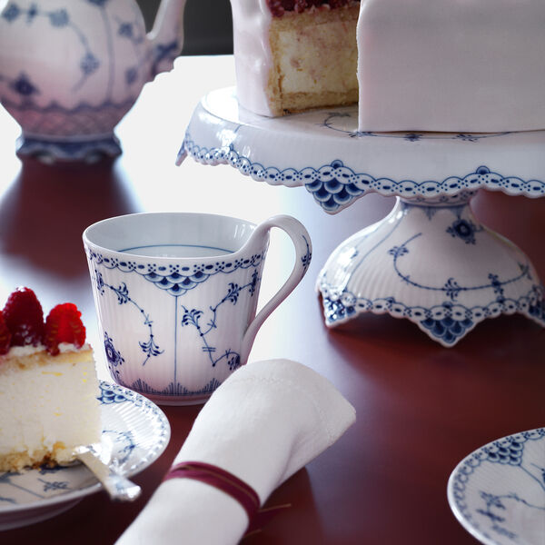 Musselmalet Halbspitze Tasse mit hohem Henkel, Royal Copenhagen