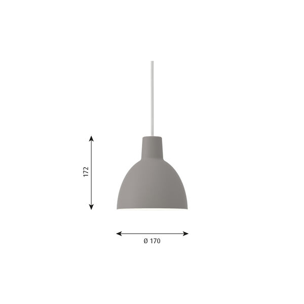 Toldbod 170 Pendelleuchte, hellgrau, Louis Poulsen