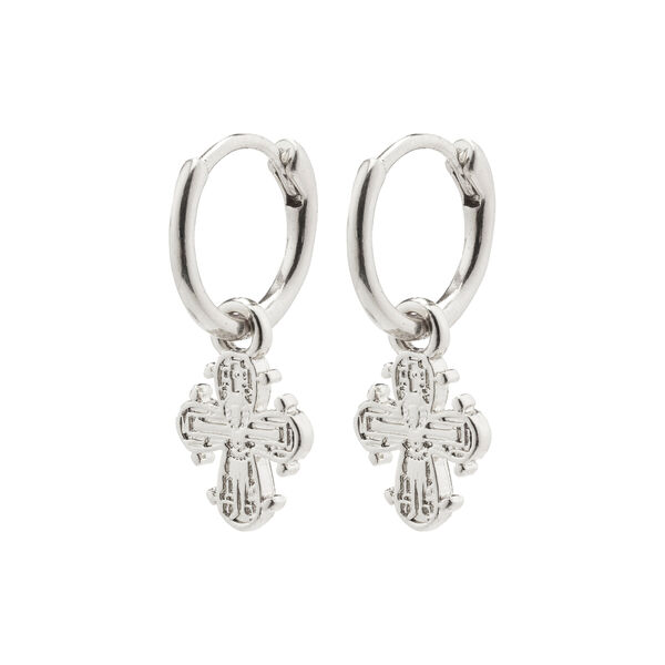 Dagmar Huggie Hoop Earrings, silver, Pilgrim